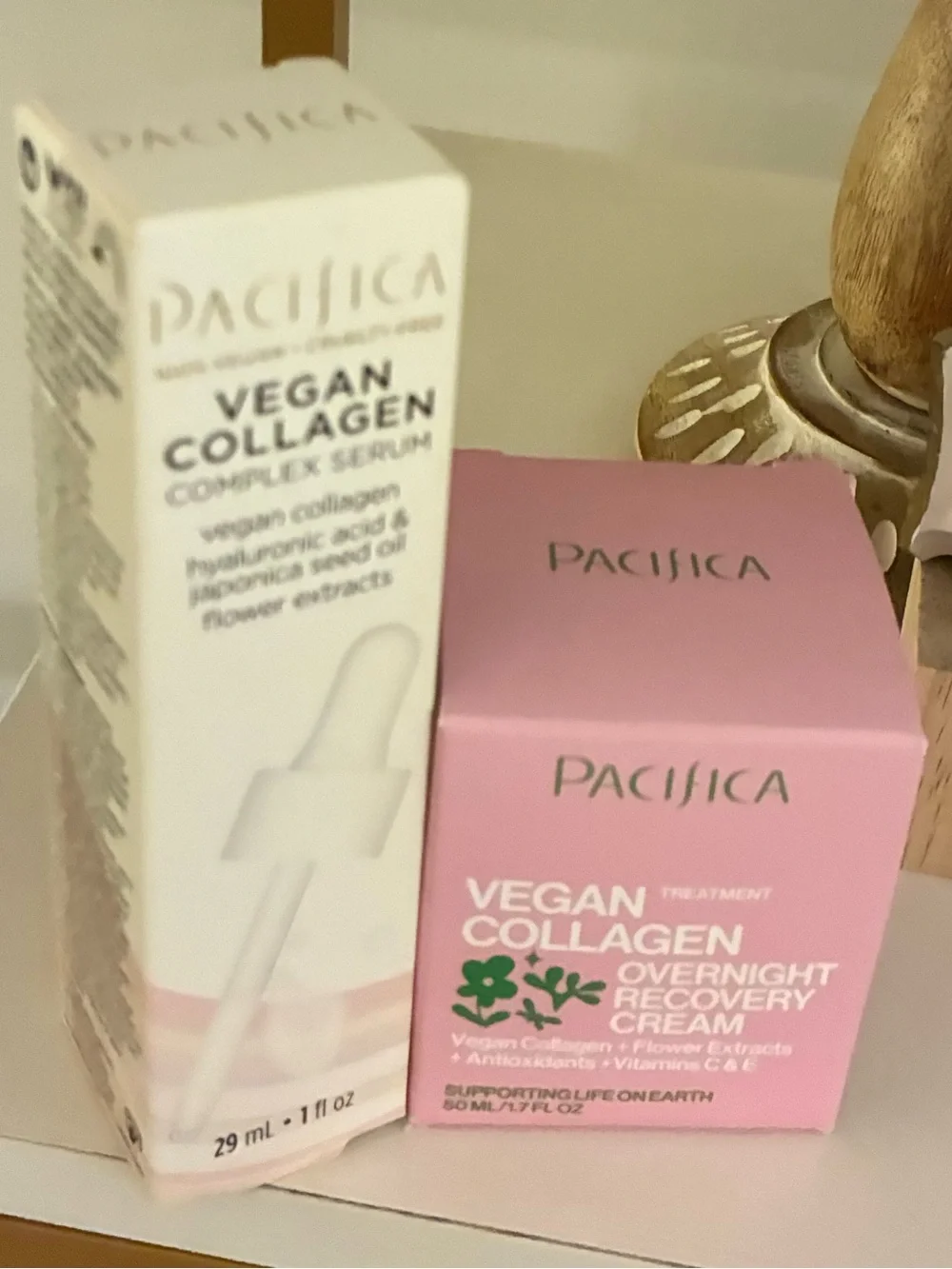 Pacifica Vegan Collagen Overnight Cream & Serum Bundle New Sealed